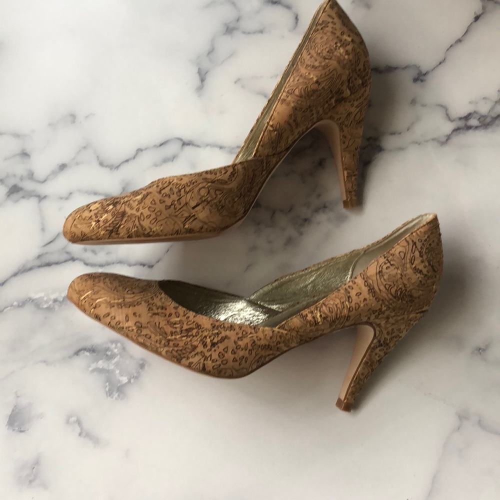 Anthropologie Cork Pumps Miss Albright